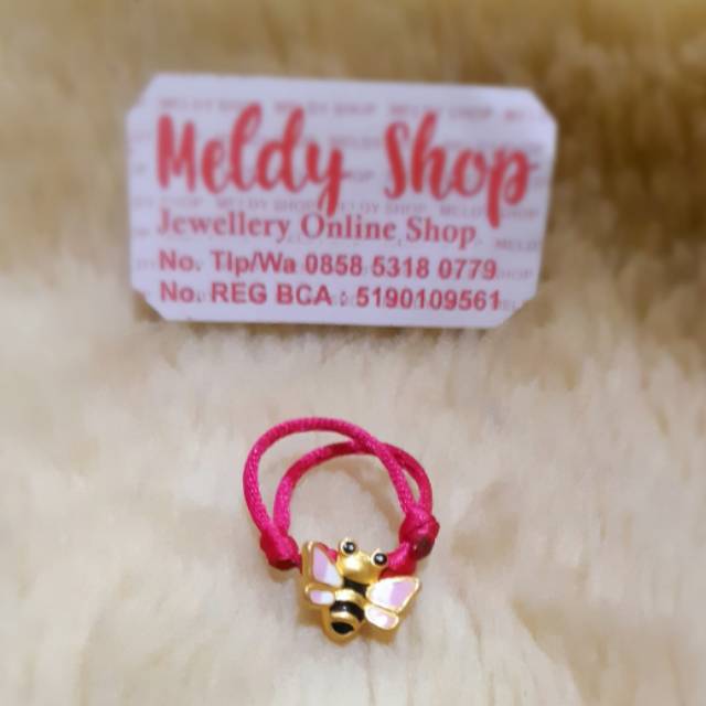 Cincin tali cina lebah bee cat HONGKONG HK 24K ORIGINAL KADO