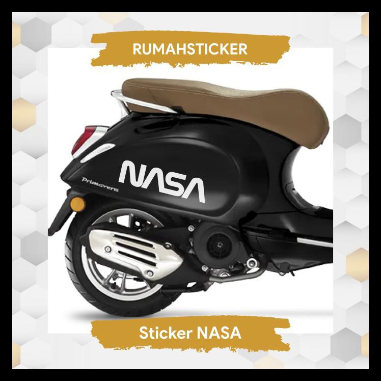 TERMURAH STIKER STICKER CUTTING LOGO NASA VESPA GENIO SCOOPY NMAX PCX DLL - PUTIH, VESPA 
