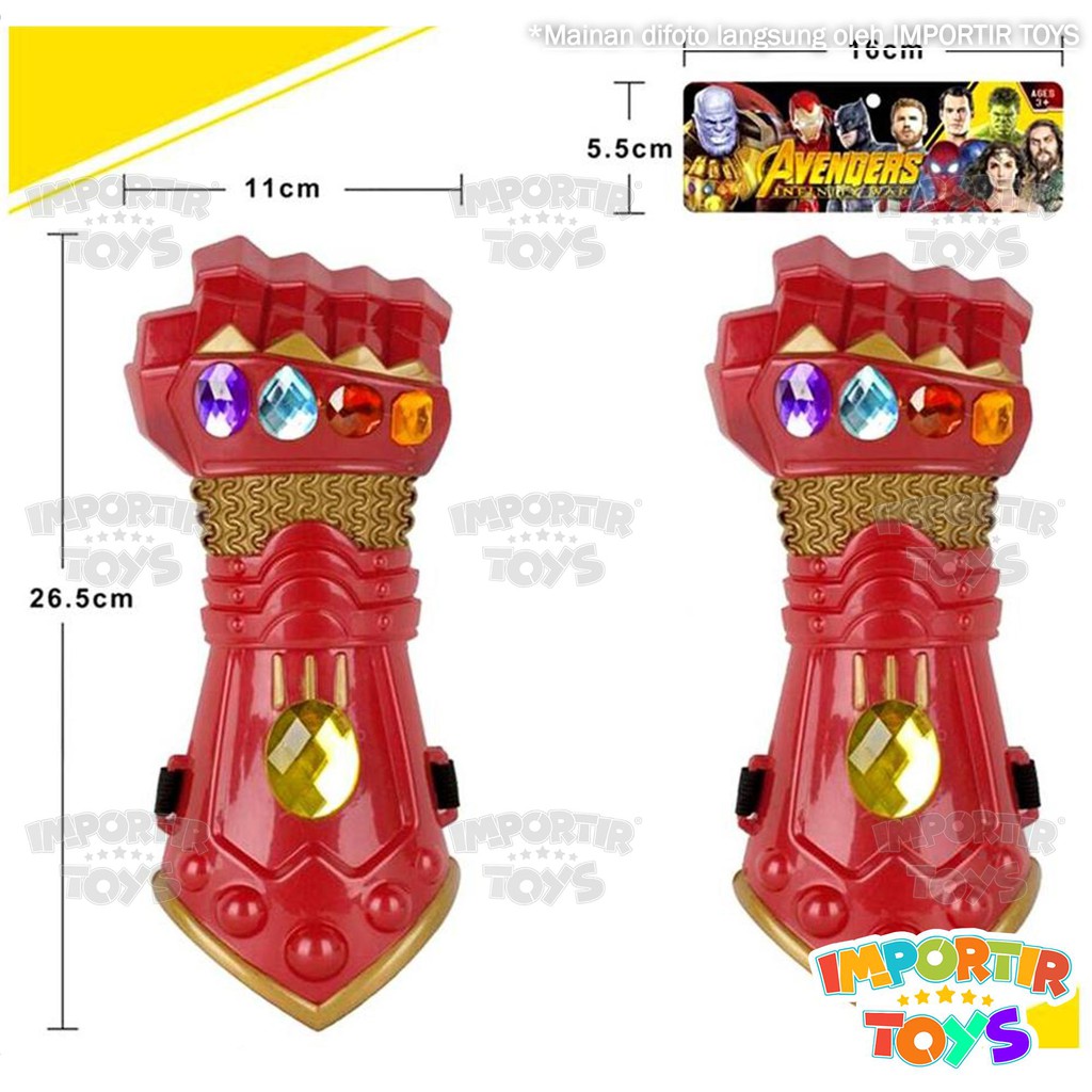 Sarung Tangan IRON MAN INFINITY WAR Gauntlet AVENGERS (IMPORTIR TOYS QUALITY)