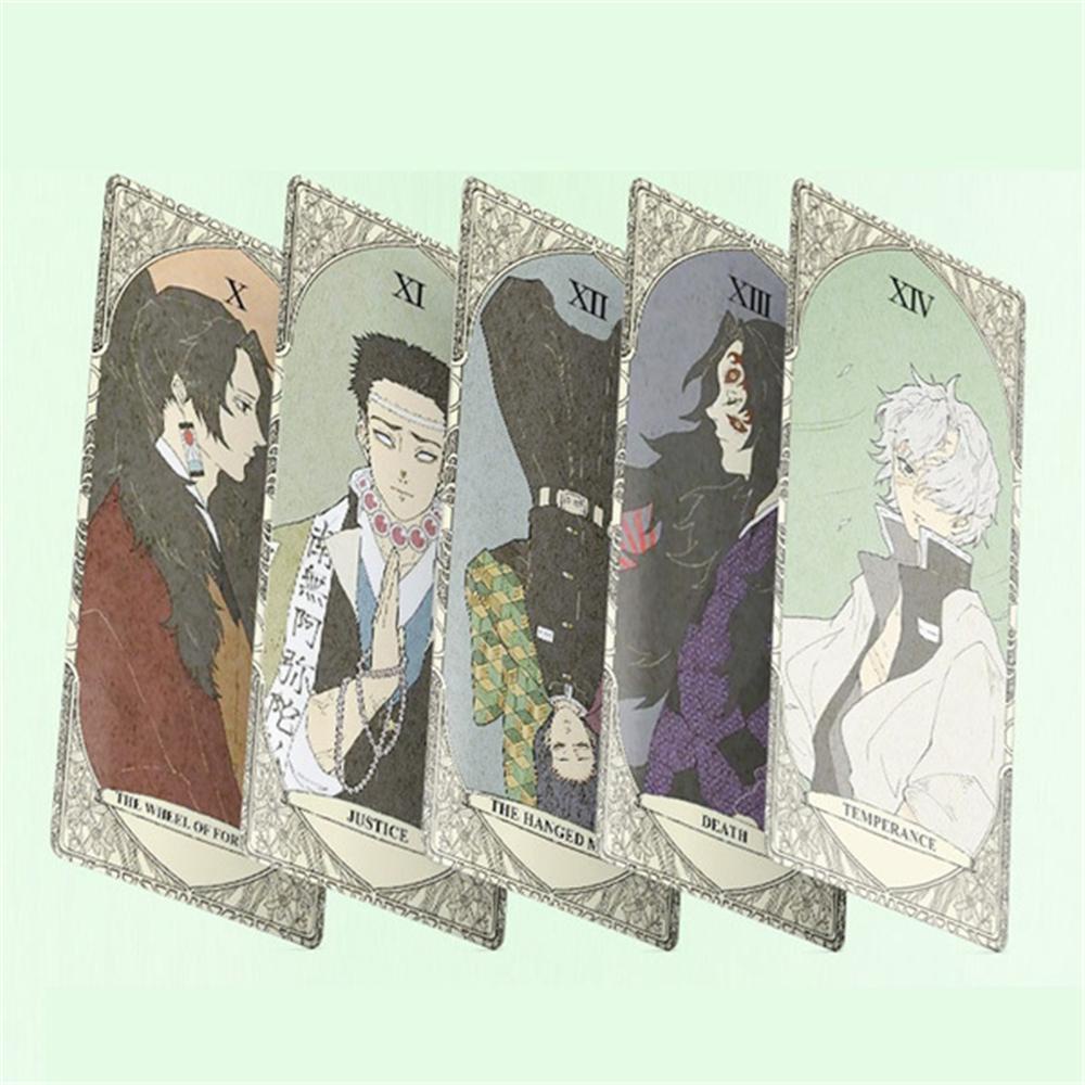 Kartu Tarot QUINTON Demon Slayer 22Pcs /set Anime Jepang Kamado Tanjirou Nezuko Motif Baru Tarot Deck