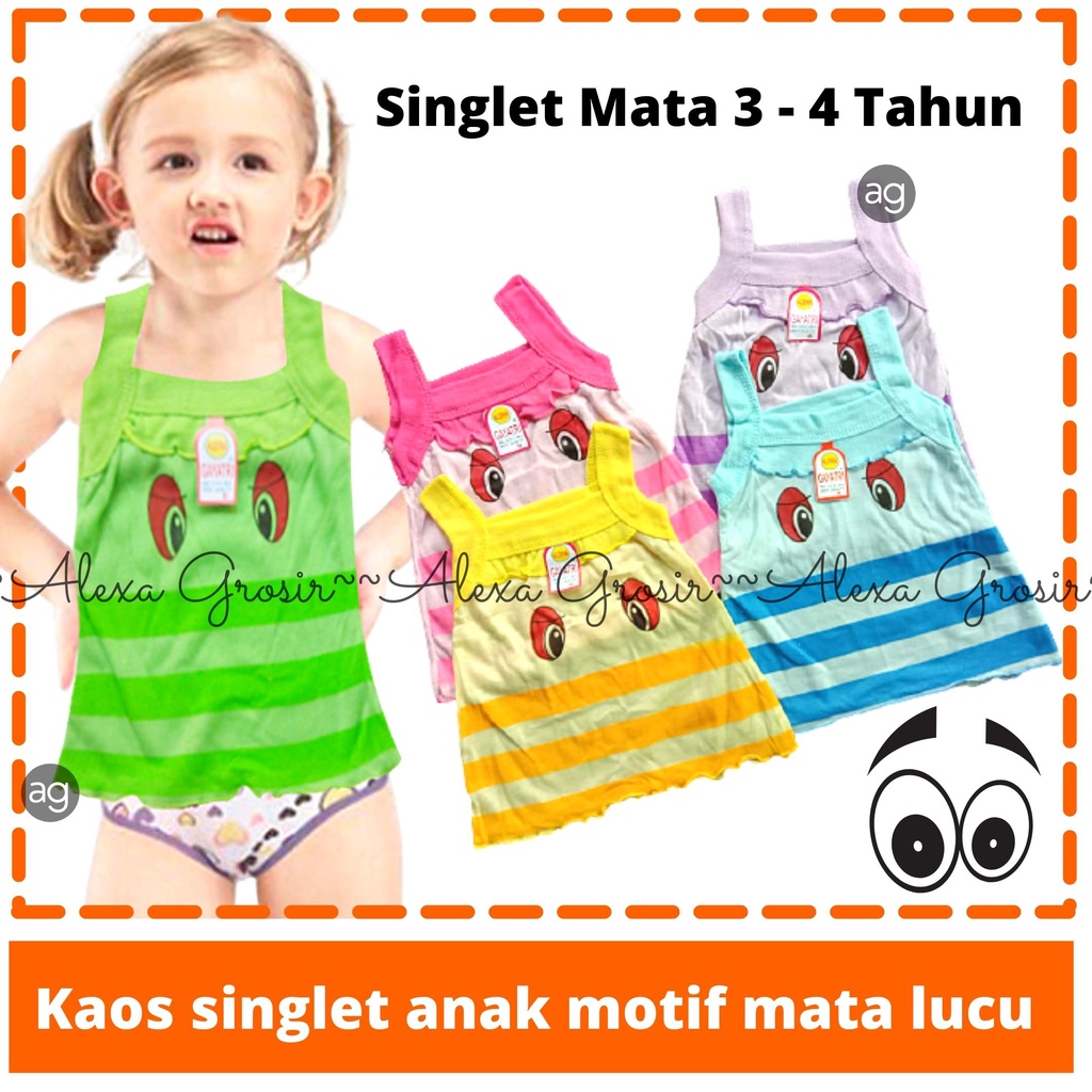 Kaos Dalam Anak Bayi Balita Mata XL Singlet Anak Kaos Kutung Anak Murah Lokal