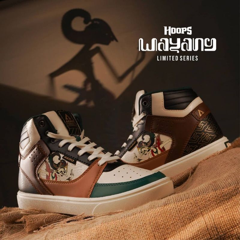 Aerostreet Hoops Wayang Natural Hijau Tua Coklat 100% Original [BNIB]