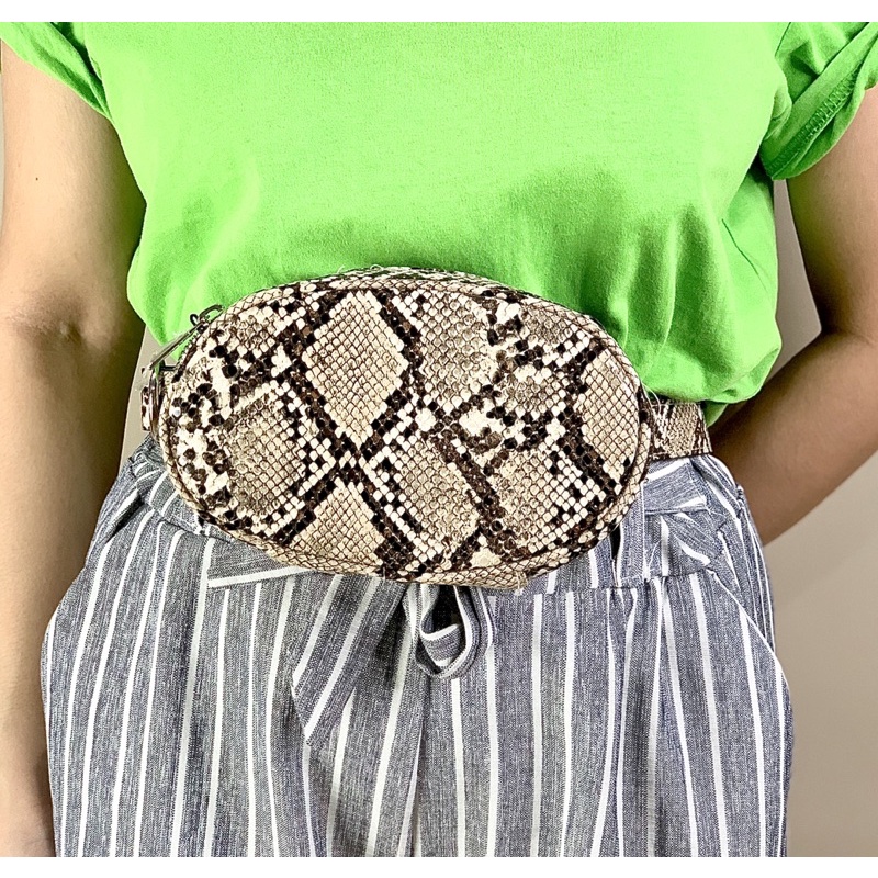 STRADIVARIUS Sling Bag Tas Slempang Leopard Leather Original