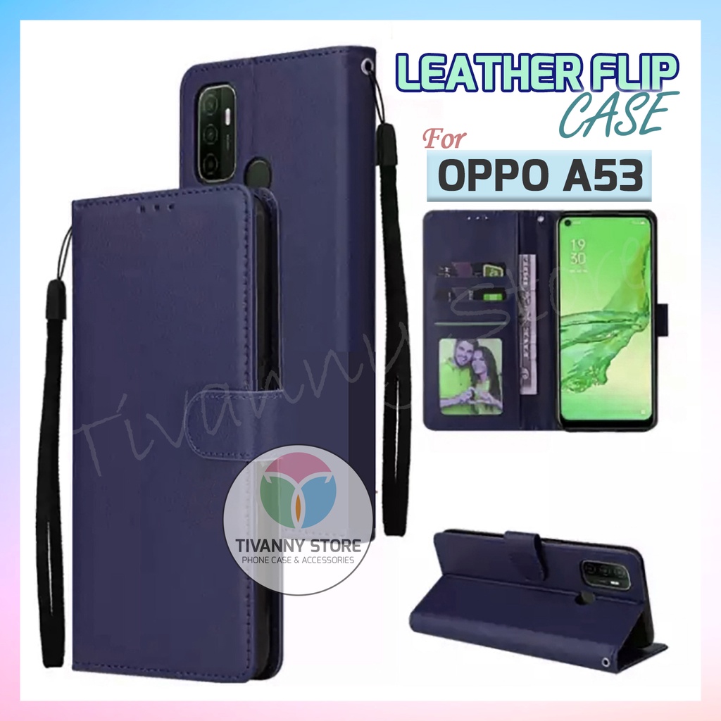 LEATHER FLIP CASE OPPO A53 DOMPET CASE COVER SARUNG BUKU HP KOMPATIBEL OPPO A33 top