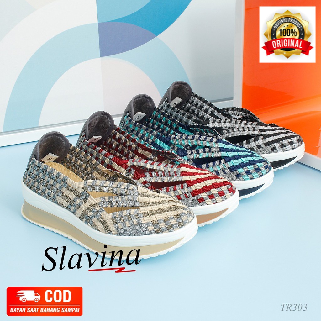 Sepatu Wedges Slavina Serlly Rajut TR303