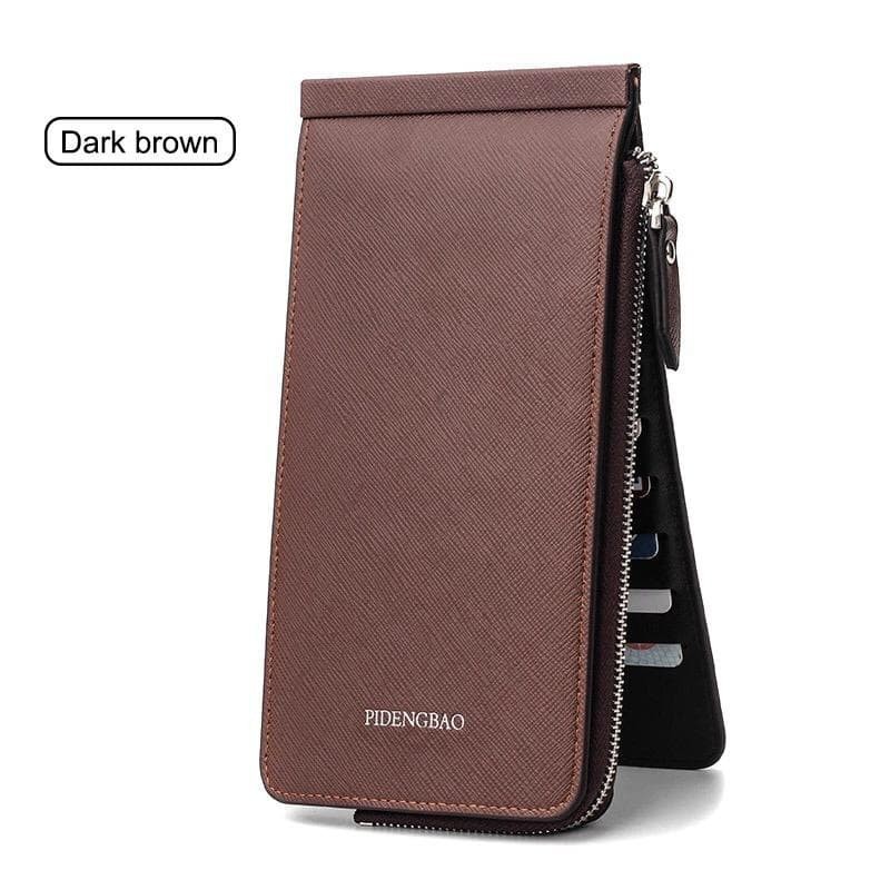 Dompet pria wanita import 26 slot kartu Import AEH18-DARK BROWN