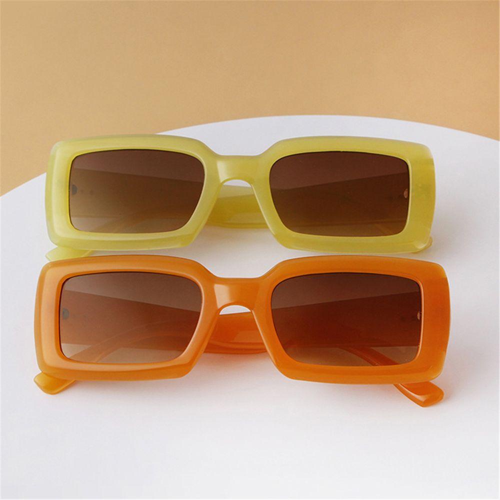 Lily Rectangle Sunglasses Retro UV400 Perlindungan Kacamata Pria Shades