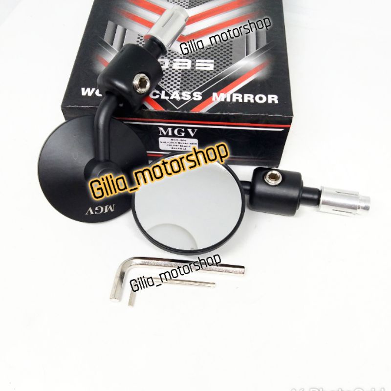 Spion Jalu Bulat Oberon Mirror Putih MGV Original Import Aluminium Alloy Universal Motor