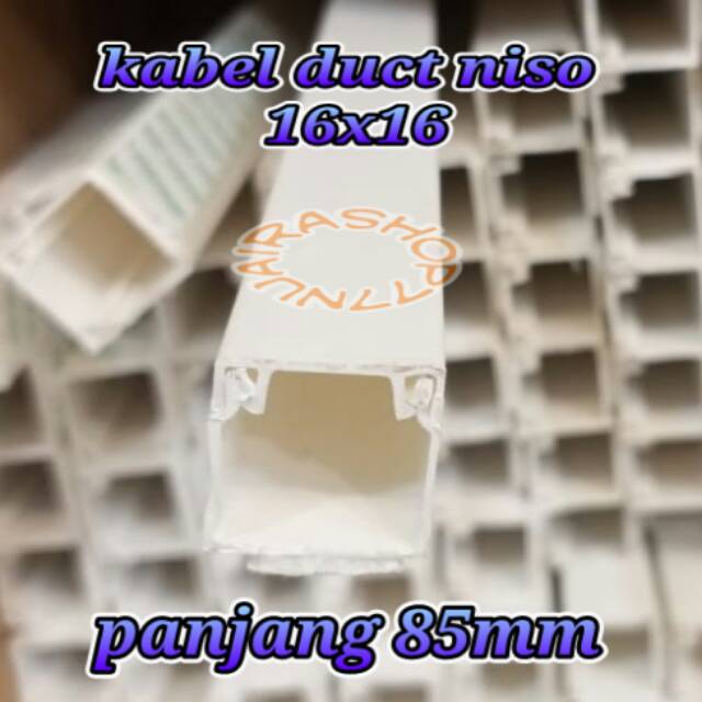 Kabel Duct Niso 16x16 - ducting 16x16 panjang 85mm niso - wiring duct pvc 16x16 niso