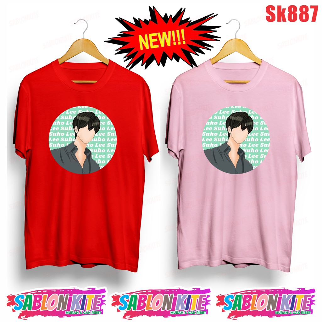 MURAH!!! KAOS SUHO LEE BULAT SK887 UNISEX COMBED 30S ADA 6 WARNA