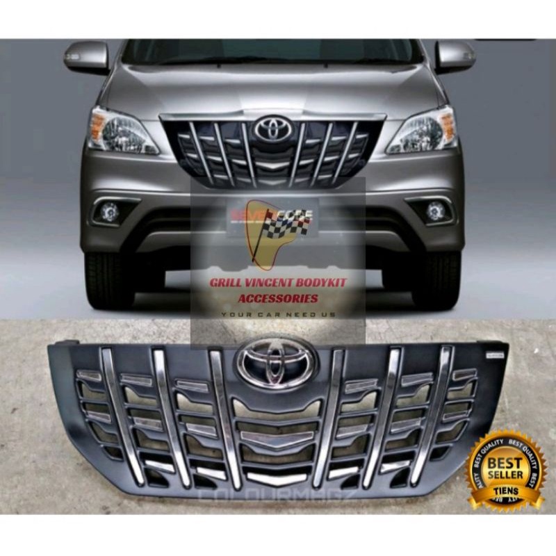 GRILL INNOVA 2014 2015 ISOKA MODEL ALPHARD PLASTIC ABS BLACK HITAM GLOSSY