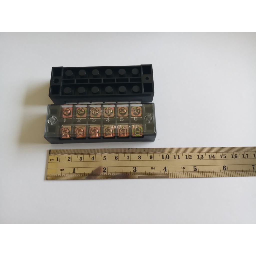 Terminal Block 25A 6P 600V Terminal Kabel Listrik Blok 2506