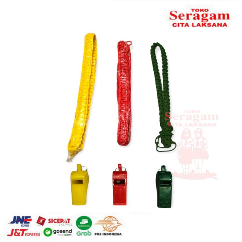 Tali Kur Pluit Pramuka Kuning Merah Hijau Penegak Penggalang Siaga