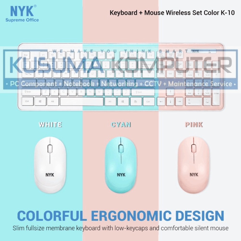 WIRELESS Mouse and Keyboard Combo NYK SUPREME K10 Silent Mouse