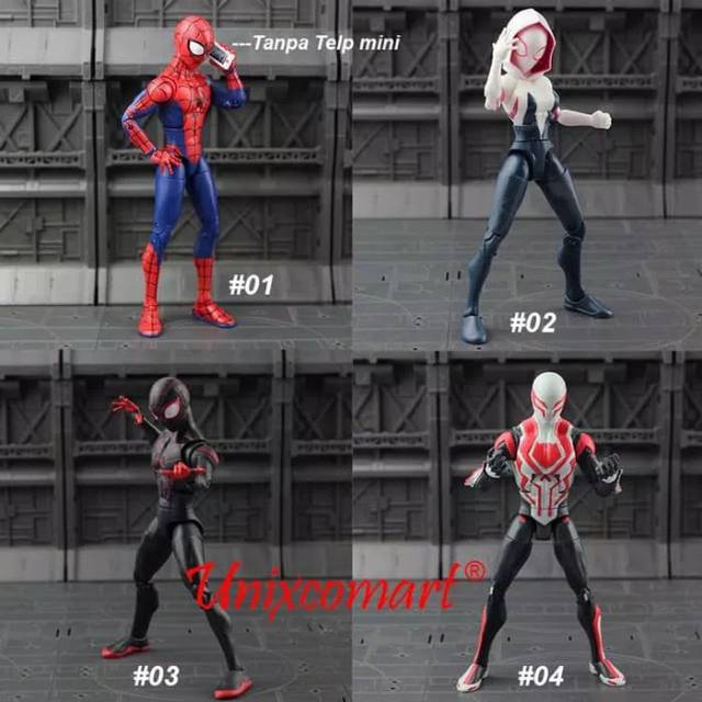 Spiderman Into The Spider Verse Kartun Action Figure Mainan Anak