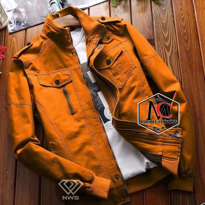 RCL - Jaket Bomber Pria Classik - Jaket Bomber Klasik Kanvas Tersedia 6 Warna - Jaket Motor