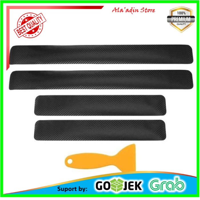 Cuci Gudang Stiker Vinyl Carbon Fiber Anti Gores Mobil 4PCS