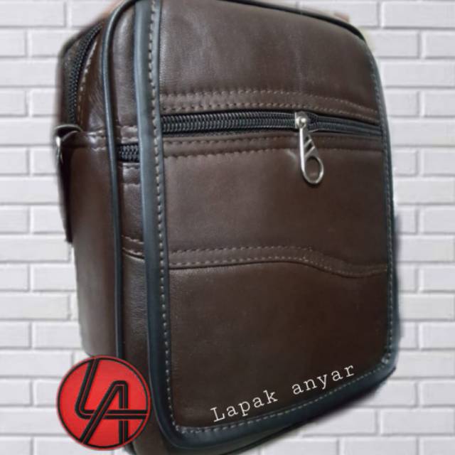 TAS SELEMPANG KULIT ASLI TAS SELEMPANG PRIA KULIT DOMBA ASLI TAS PRIA KULIT ASLI UKURAN SEDANG