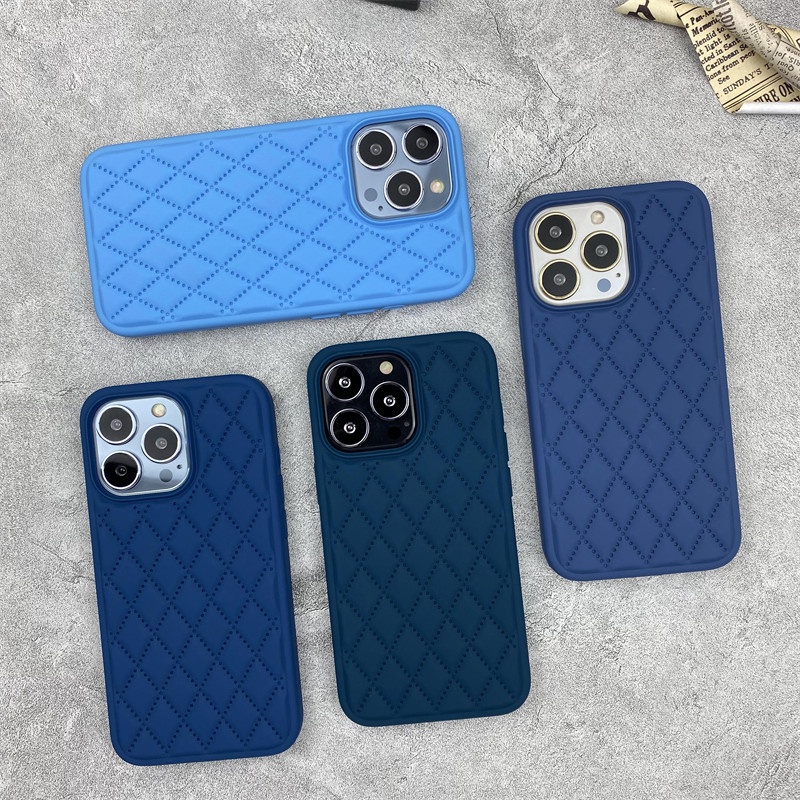 Soft Case Silikon Motif Kobalt Biru Untuk IPhone 13 12 11 Pro X XS MAX XR