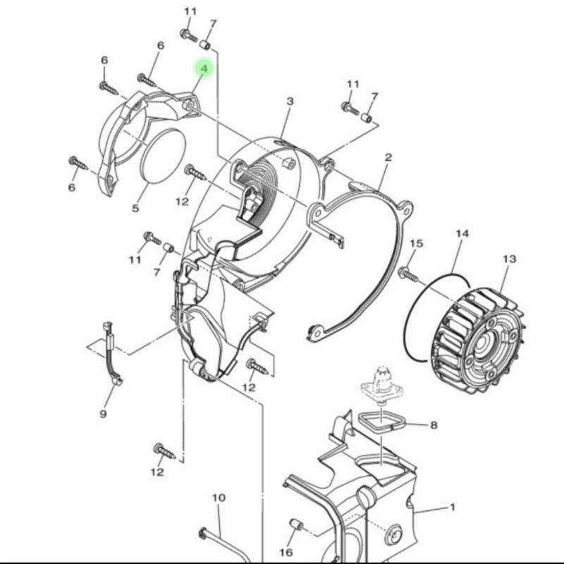 TUTUP KIPAS SOUL GT 115 MIO J XRIDE 115 ASLI ORI YAMAHA 54P E262H 00