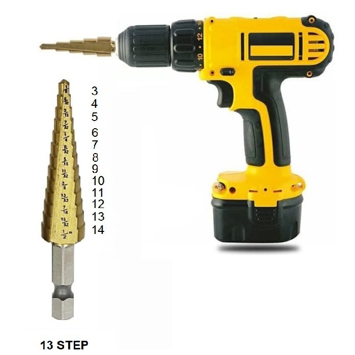 MATA BOR PAGODA HSS BOR KERUCUT STEP DRILL BOR SET TITANIUM BOR BESI KAYU MULTI STEP AA