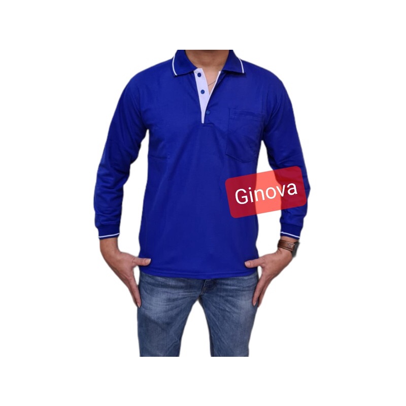 BAJU KAOS LENGAN PANJANG KAOS BERKERAH SERAGAM KAOS KERJA