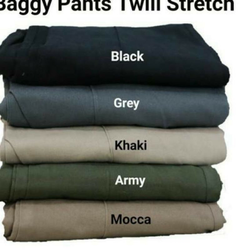 Celana Wanita Baggy Pants Pinggang Karet Bahan Premium Twill Stretch Tebal | Celana Panjang