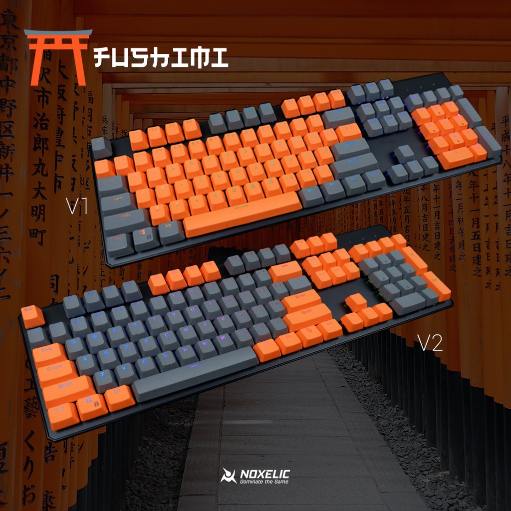 Noxelic Keycaps PBT Double Shot Fushimi Edition - 104 Keyset Custom