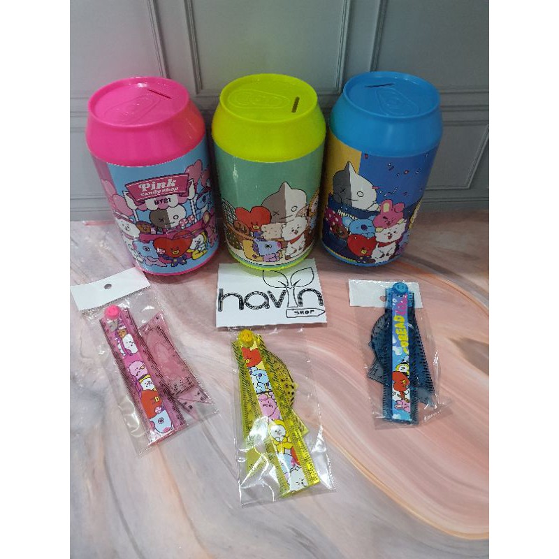 CELENGAN bahan PLASTIK BTS BT 21 ada bonuS Garisan set isi 4 pc-5