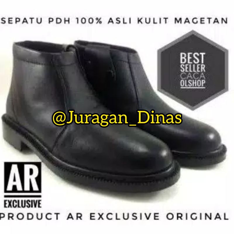 100% ASLI KULIT SEPATU PDH TNI POLRI SATPAM SECURITY SLETING RESLETING HITAM DOVE AR EXCLUSIVE DOP