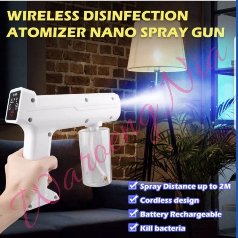 Nano Disinfectant Gun Portable UV Sterilizer Nano Atomizer Desinfektan Gun Spray GMT-77