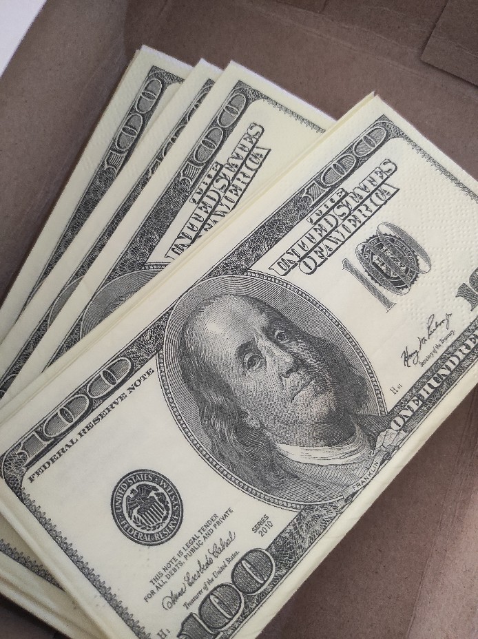 064 - Tissue Dollar Tisu Dolar Tissu Lap Unik Keren Lucu Gambar Usd 100 Dollar