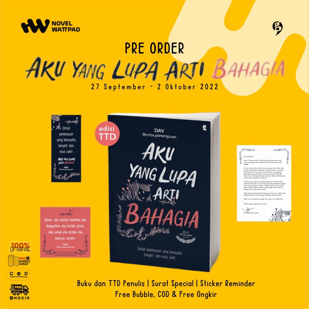 Novel Aku Yang Lupa Arti Bahagia -DAV
