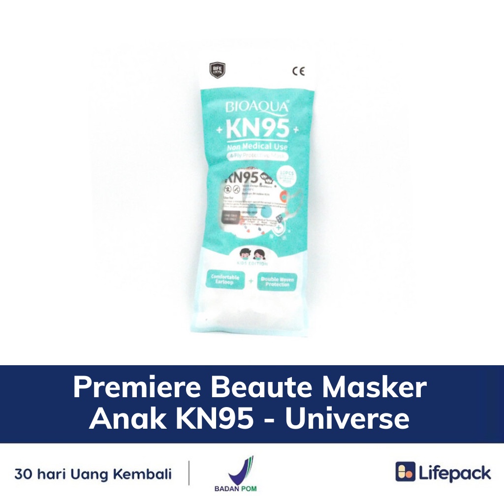 Bioaqua  Masker Anak KN95 - Masker Pelindung Debu, Bakteri, dan Virus - LIFEPACK-Universe