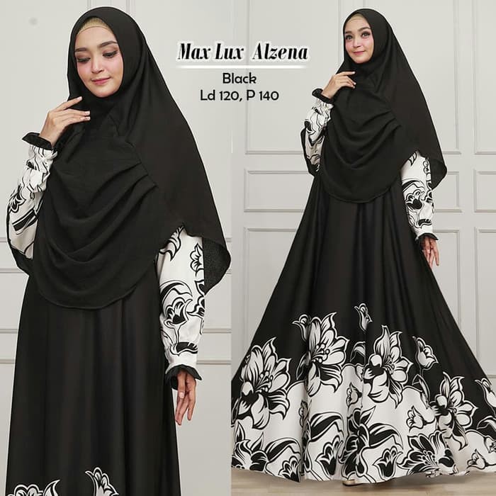 Fashion Muslim Baju Gamis Busana Muslim 122024 SYARI MAXMARA LUX ALZENA HITAM