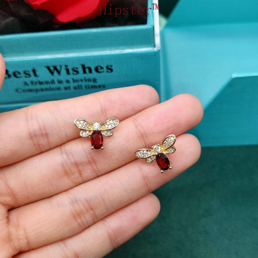 Natural Garnet Earrings Valentine's Day Gift