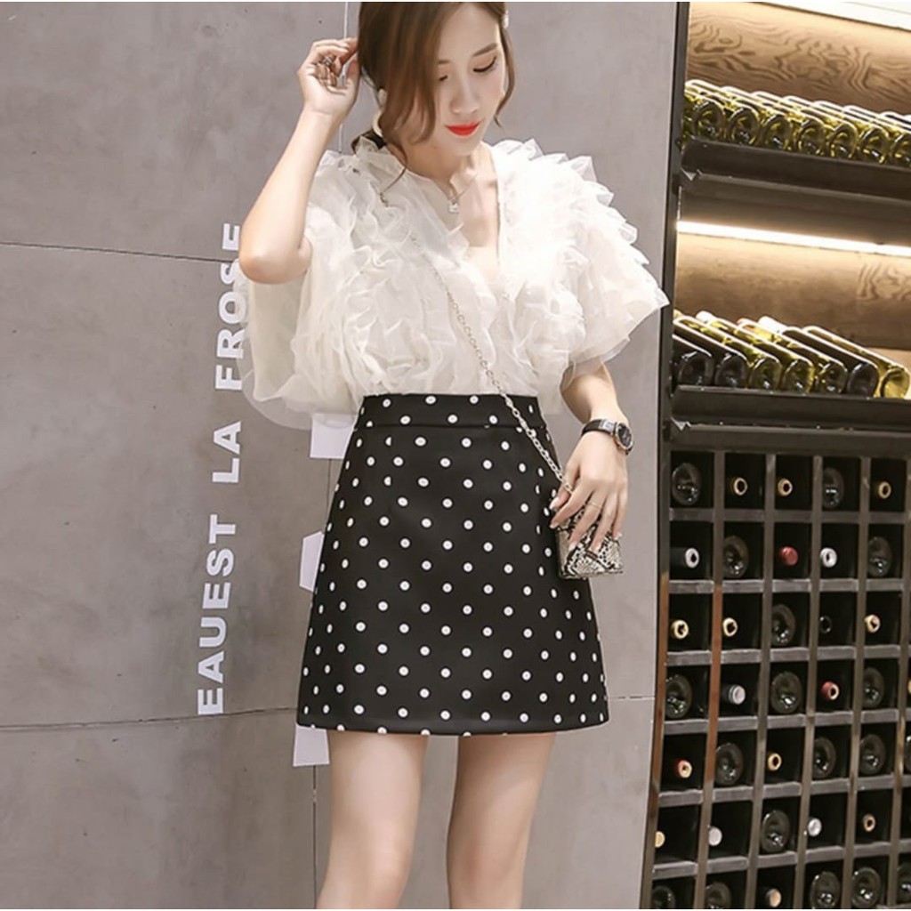 【Blossom】Polka Dot A-line skirt 2147