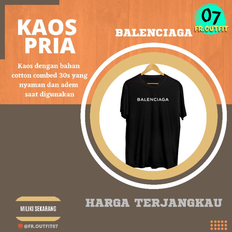 Kaos Balenciaga T-shirt Premium Brand Distro Baju pria wanita Tshirt Cotton 30s Murah