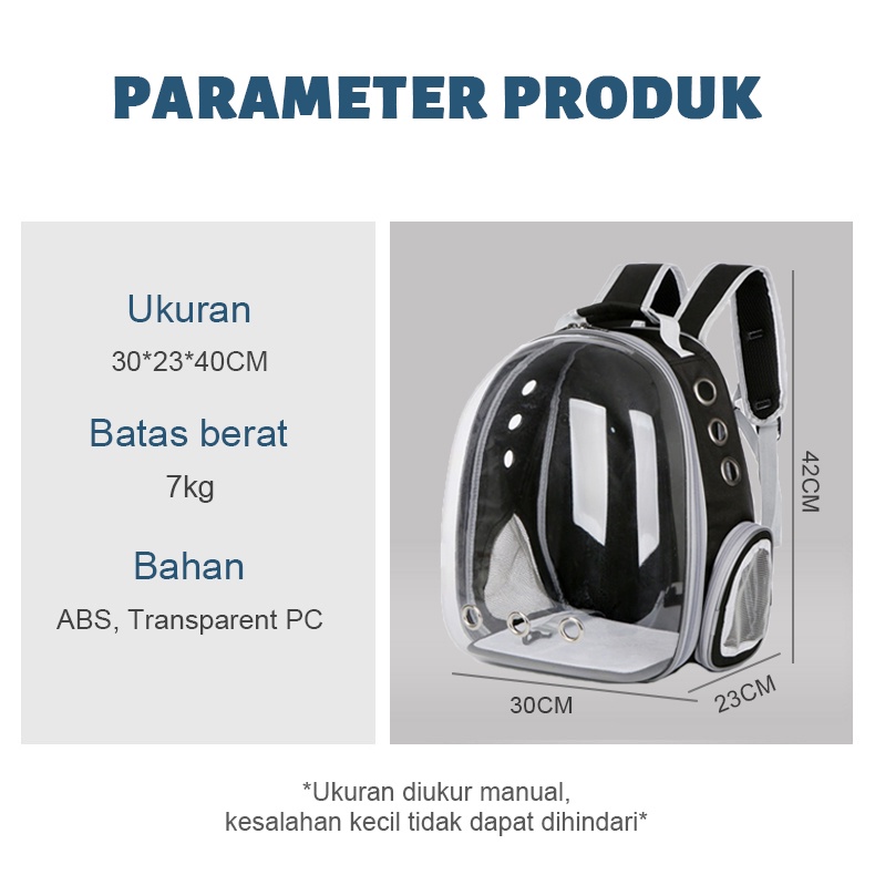 Tas Astronot Kucing Transparant Tas Ransel Travelling Hewan Anjing Pet Cargo Bag Wojia
