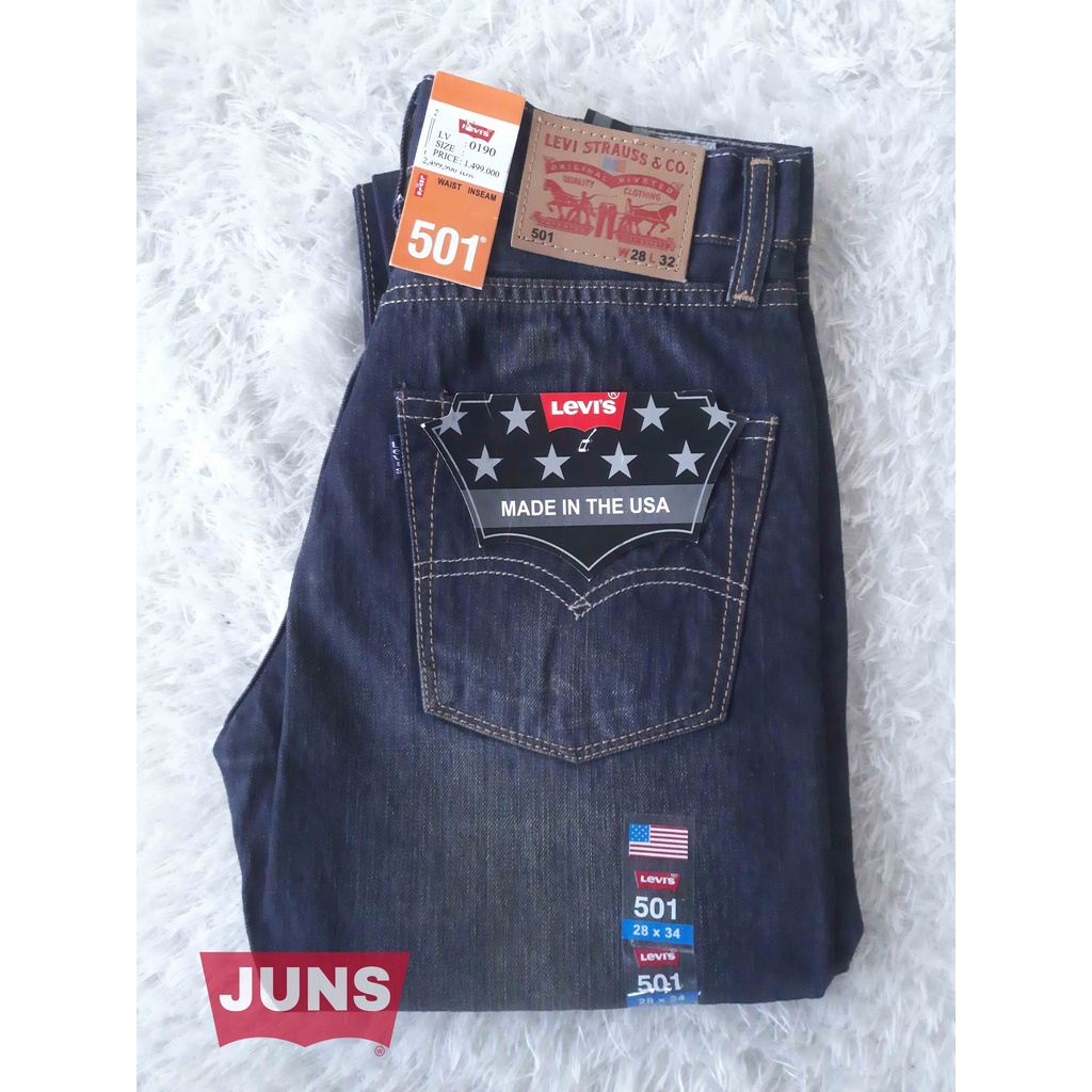Celana Jeans Pria Levis 501 USA Original Abu | Celana Pria Jeans Panjang  Standar Reguler 28 - 34