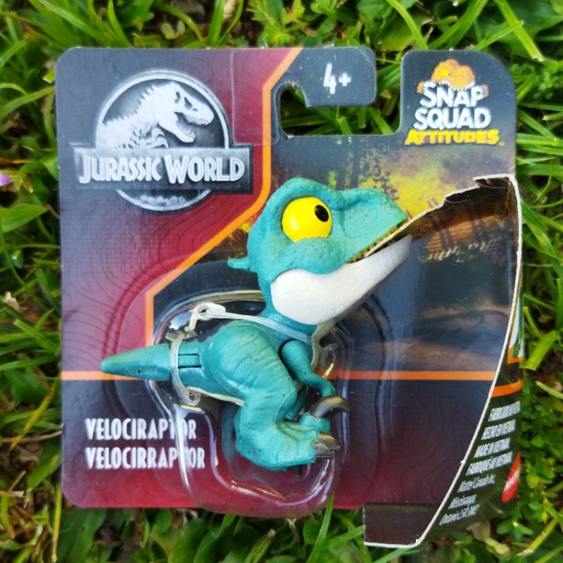 Jurassic World Snap Squad Attitudes Velociraptor Wave 10 - Mainan Action Figure
