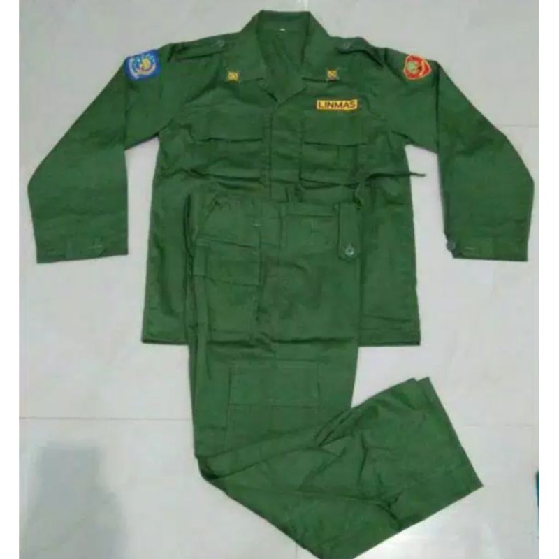 SERAGAM PDL LINMAS HIJAU,HITAM,HIJAU TNI