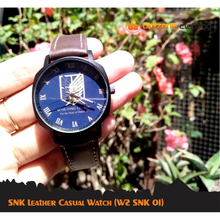 Jam Tangan Anime Attack on Titan Naruto One Piece Death Note Black Clover Logo