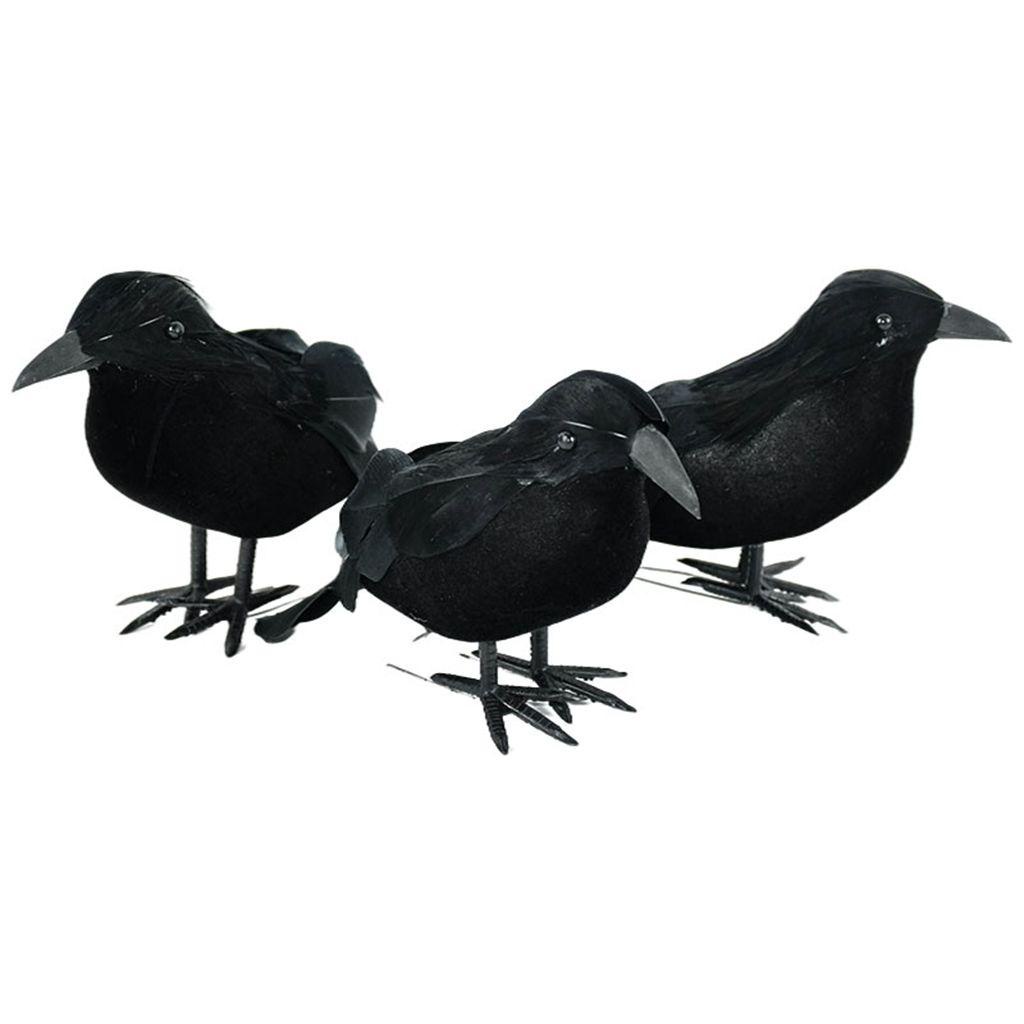 [Elegan] Burung Gagak Palsu Manusia Hidup Plastik Untuk Pesta, Rumah Mengerikan Mainan Festival DIY Model Gagak