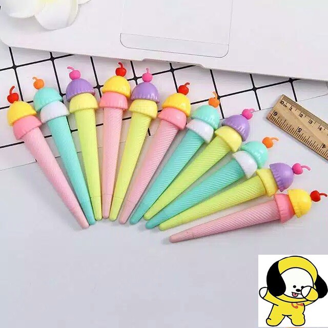 Pulpen Gel Bentuk Es Krim Ceri / Cherry Ice Cream Gel Pen