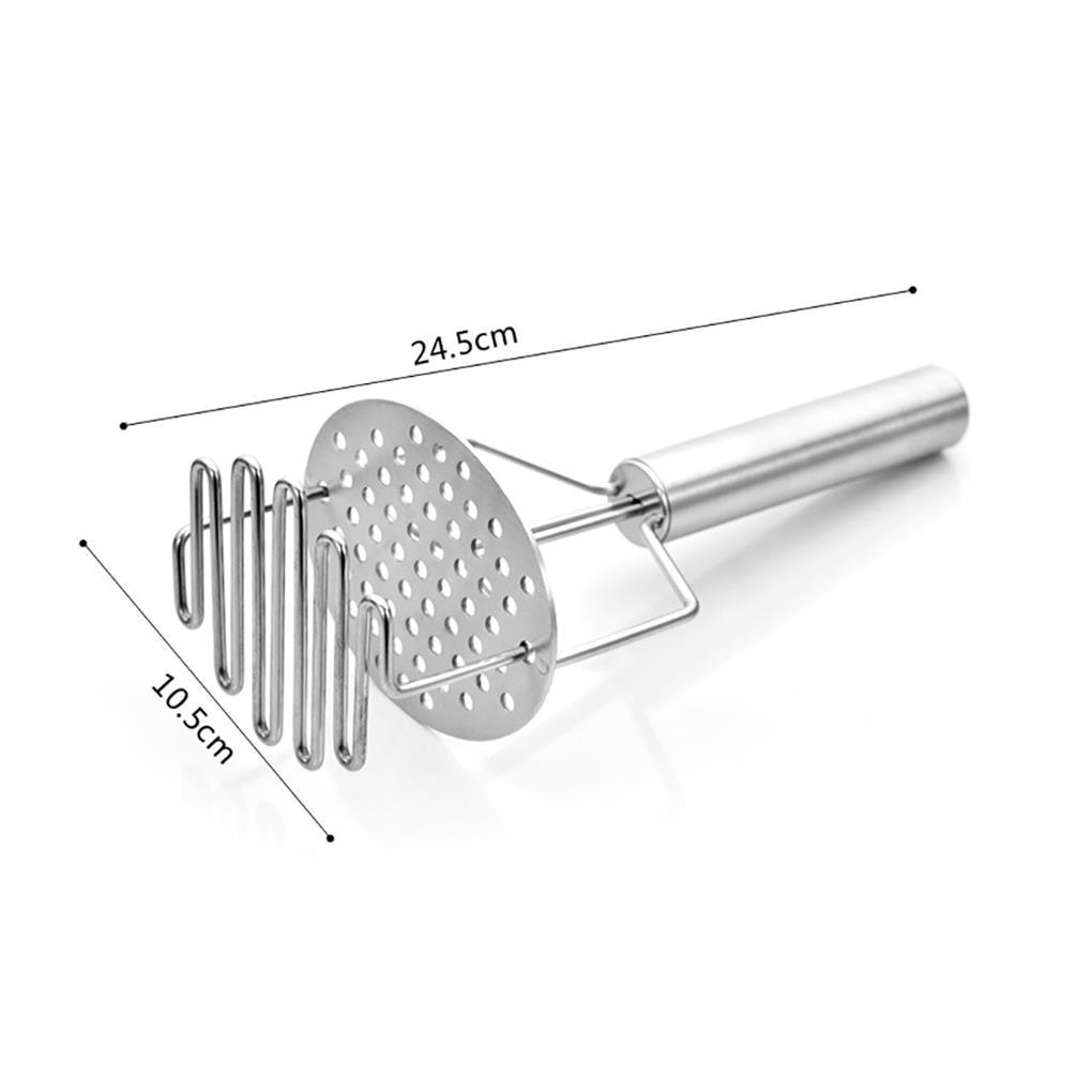 Gilingan Makanan Stainless Steel Humanized Potato Masher Tahan Aus Pendorong Kentang Halus Alat Buah Sayur Press Crusher