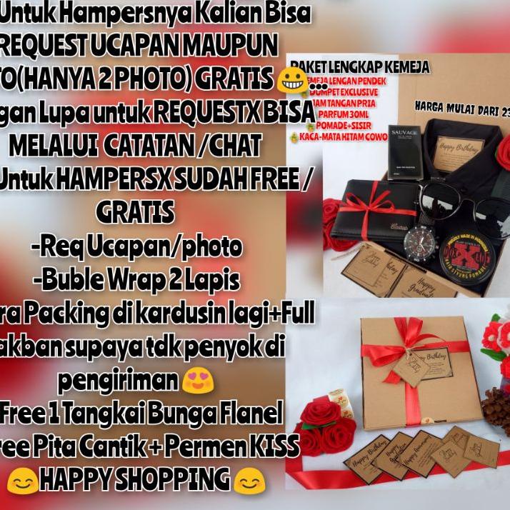 Paling Disukai.. KEMEJA HITAM/HOODIE/SWEATER/HAMPERS KADO COWO/KADO ULANG TAHUN/ANNIVERSARY/GIFT BOX