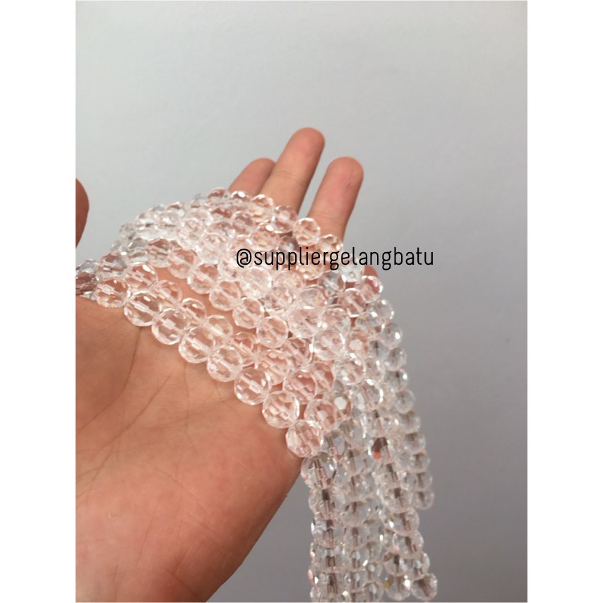 kristal bola dunia cutting 10mm PUTIH quartz kuarsa ceko bulat beads akseosris fashionita supplier