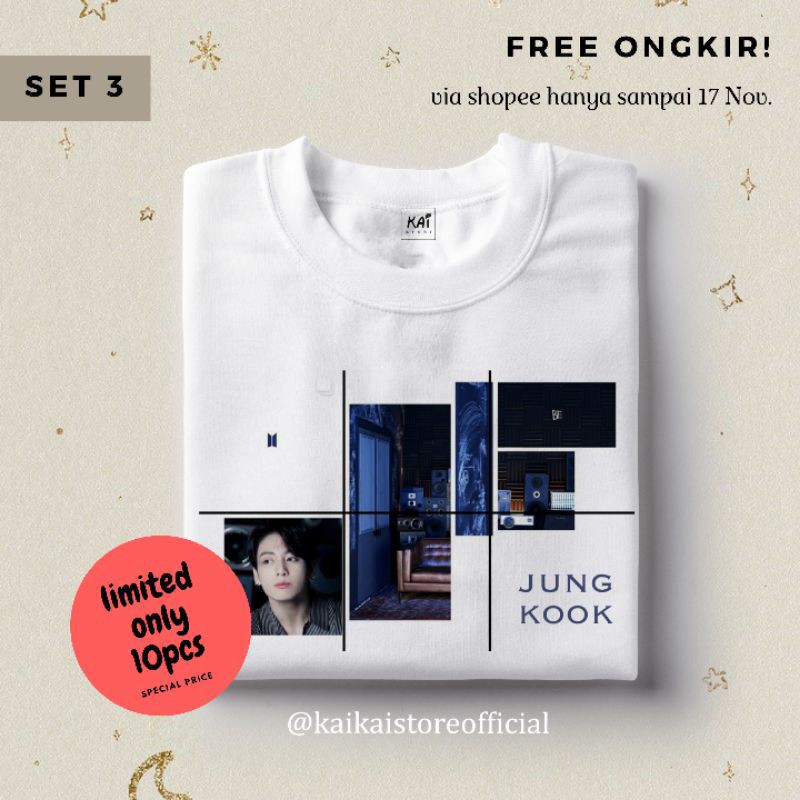 Kaos Baju Jungkook BTS Korea Vintage Kpop Daily Outfit JUNGKOOK SERIES SET 3