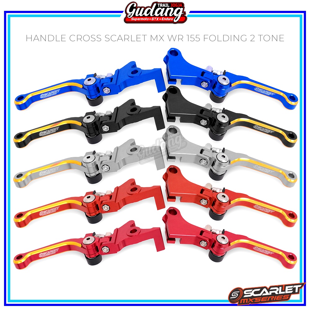 Handle SCARLET MX Cross 2 Tone Trail CRF 150L WR 155 dan KLX 150/Bigfoot/Dtracker Folding Full CNC